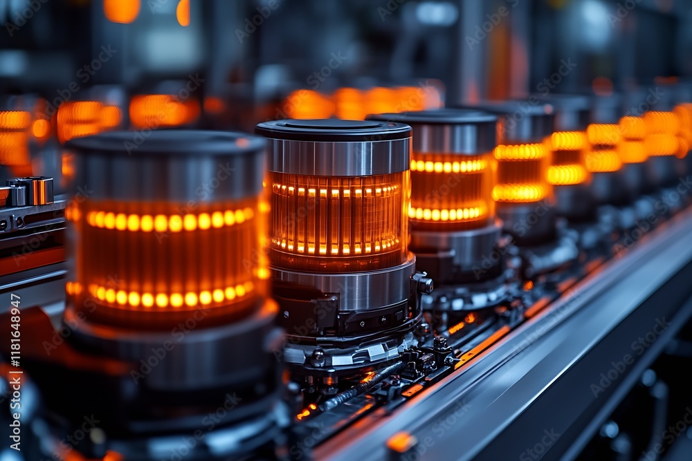 Leinwandbilder Precision Engineered Cylindrical Components on a Technologically Advanced Manufacturing Process : Generative AI