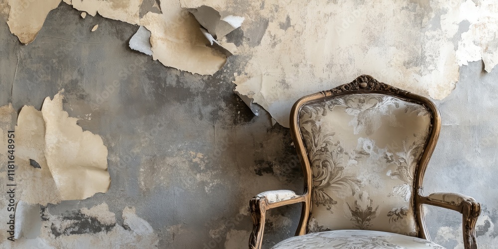 Leinwandbilder aged torn wallpaper adds character to the wall, serving as a unique texture. this old wallpaper can 
