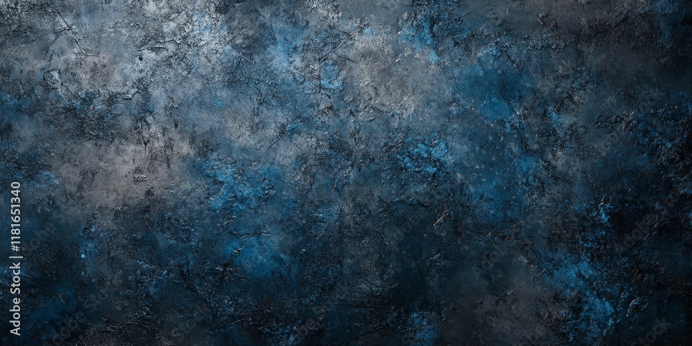 Aufkleber Dark abstract grunge art featuring a decorative texture design, blending gray and blue hues on a stucco concrete background, perfect for adding depth to any creative project.