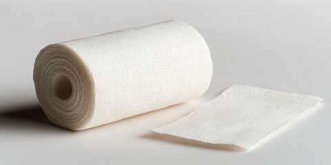 Obraz premium Emergency bandage designed for treating minor wounds on the outer skin, providing essential care in urgent situations. This emergency bandage is ideal for quick responses to skin injuries.