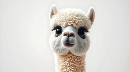 Fototapeta premium soft pastel background with alpaca for use in eco themed presentations