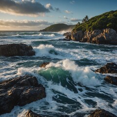 Capture the waves crashing gently onto the island&rsquo;s rocks.