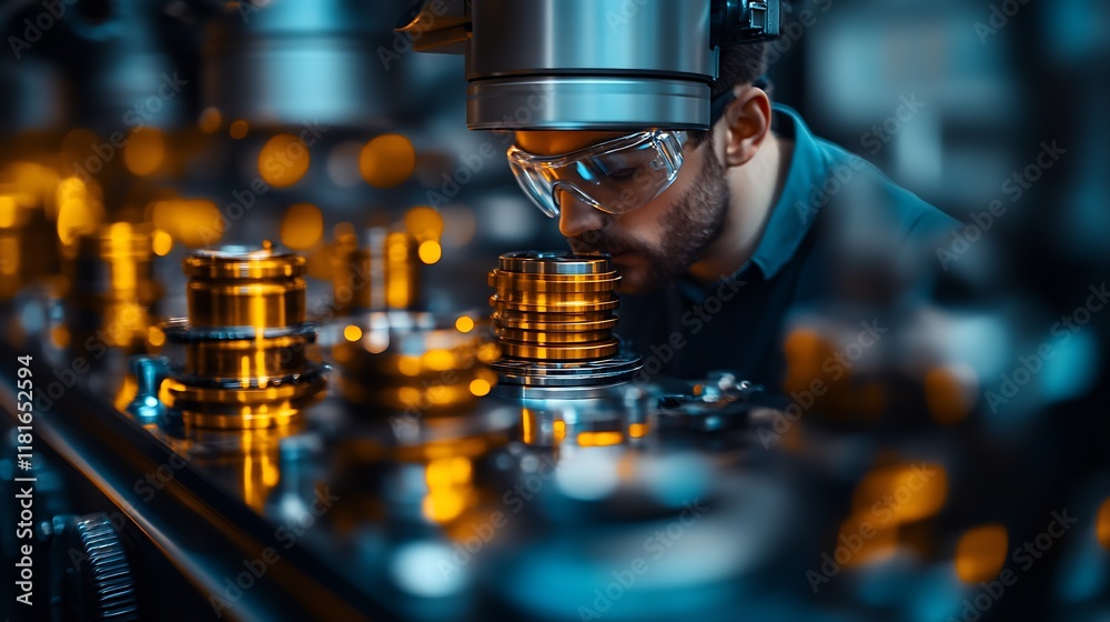 Aufkleber engineer conducting quality check on industrial machinery components for optimal performance : gener
