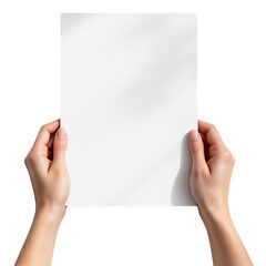 Hand holding greeting holiday card mock up, blank empty postcard.on Isolated transparent background png. generated with AI