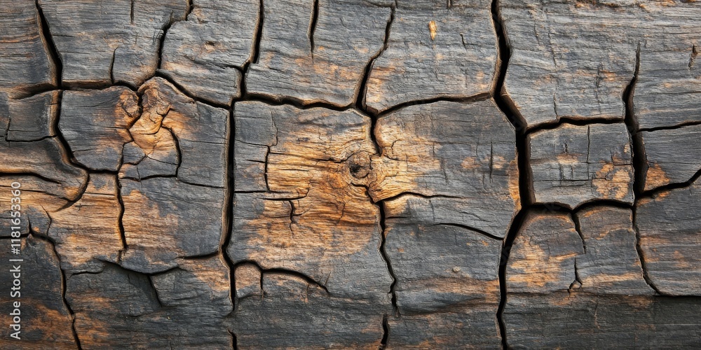 Aufkleber Textured old broken wood creates a rustic background. This old broken wood features unique patterns, making it ideal for designing creative backgrounds or enhancing visual storytelling.