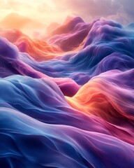 Obraz premium Dreamlike Landscape With Flowing Gradient Colors in Abstract Form