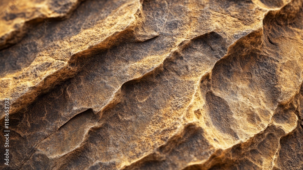 Leinwandbilder macro texture showcasing the intricate details of ancient stone illuminated by natural light, highli