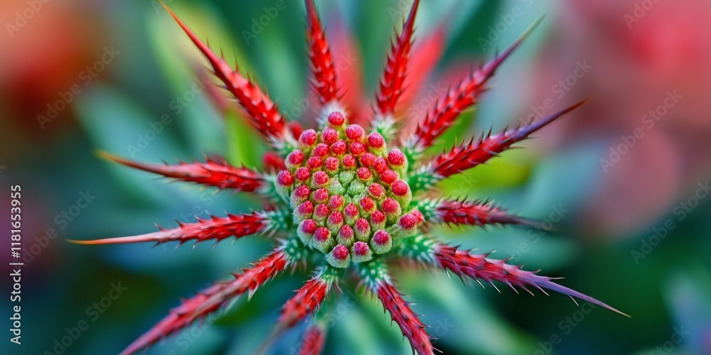 Aufkleber vibrant red and green hues create a spiky yet beautiful display in this captivating image, showcasin