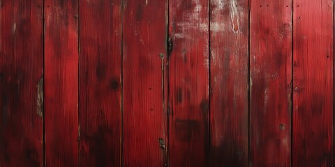 Fototapeta premium Rich red wood texture showcases a solid, hard surface with old, pale, and scratched panels, perfect for emphasizing a rustic and timeless aesthetic in design projects and backgrounds.