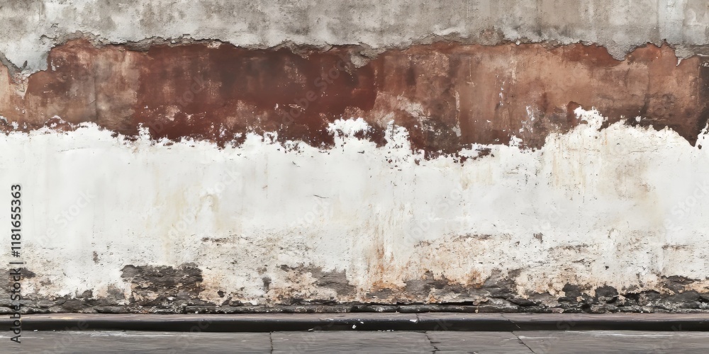 Aufkleber weathered brown and white street wall featuring a fresh layer of paint, exemplifying the charm of ag