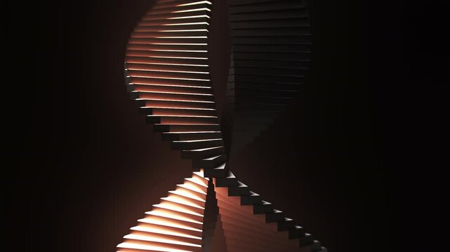 Abstract Ladder  move. Abstract 3d seamless bright background in 4k. Simple geometry in creative style. Looped smooth animation, Ladder drawing 3D, 3D render