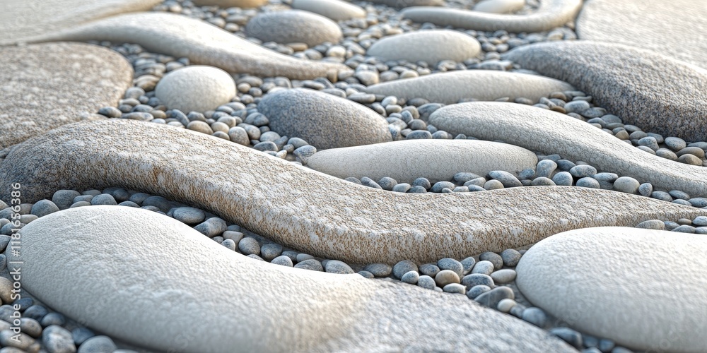Leinwandbilder landscape architecture concept featuring a textured background of stone pebbles, blending nature ele