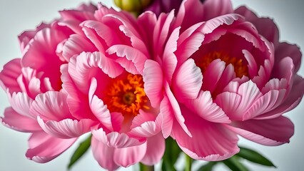 Isolate Peony Flower On White Background