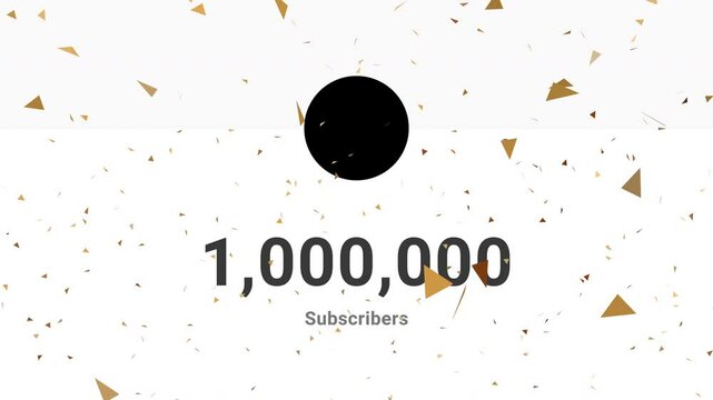 1 million subscribers count youtube channel celebration with confetti