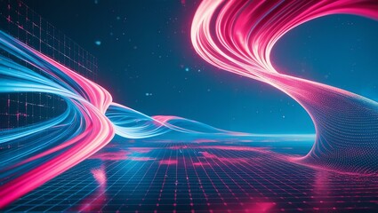 Abstract Waveform | Dynamic Color Field | Neon Wave Pattern | Glowing Energy Stream | Digital Flow Art