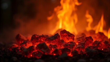 Embers Glowing: A Captivating Image of Fiery Coals