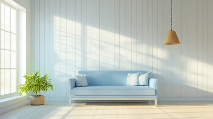 Bright and Airy Modern Living Room with Sofa and Natural Light