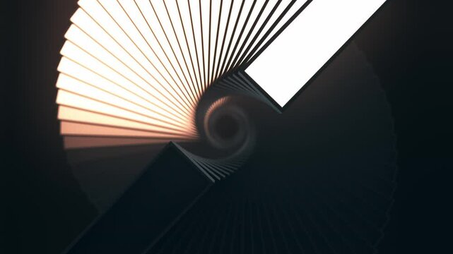 Abstract Ladder  move. Abstract 3d seamless bright background in 4k. Simple geometry in creative style. Looped smooth animation, Ladder drawing 3D, 3D render