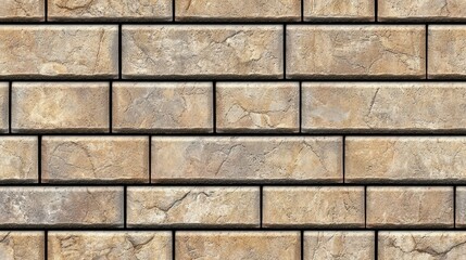 Obraz premium Seamless Beige and Grey Stone Brick Wall Texture Background High Resolution Architectural Design