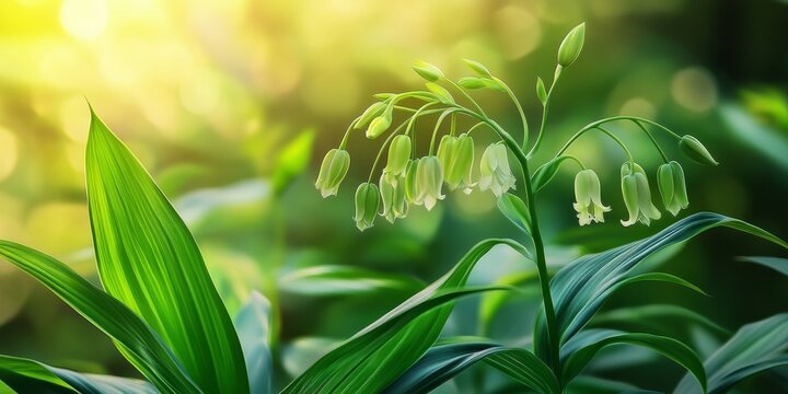 Common Solomons Seal, known as Polygonatum multiflorum, blooms beautifully in summer. This versatile plant can thrive in a range of habitats, from arid rocky areas to lush broad leaved forests.