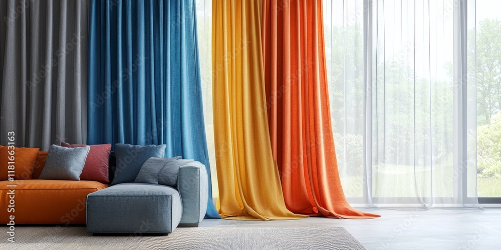 Aufkleber explore the dynamic interplay of curtain and color choice in interior design. the right curtain and 
