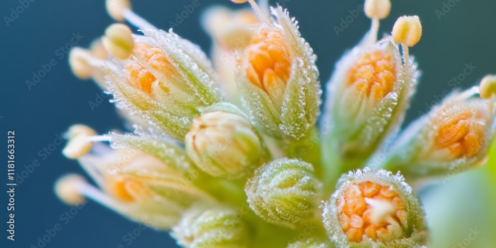 Poster Closeup shot capturing the intricate details of Aeschynomene americana weed, showcasing its unique characteristics and texture in a vibrant setting, perfect for nature and botany enthusiasts.