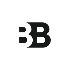 BB monogram simple logo with negative space