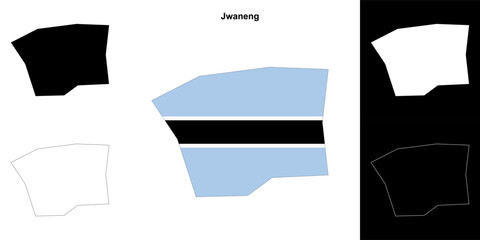 Jwaneng district outline map set