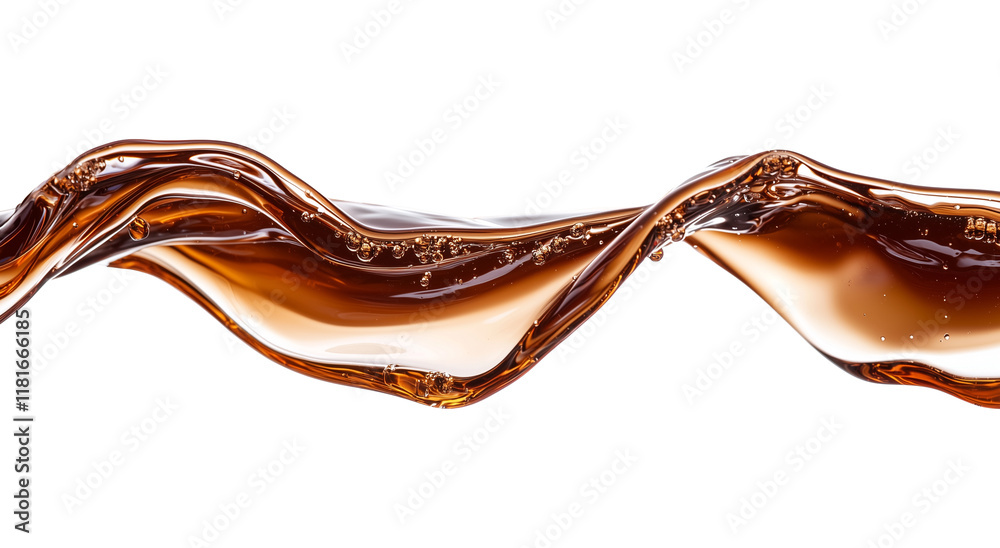 Poster dynamic wave of burgundy liquid flows gracefully, showcasing its glossy texture and fluid motion aga