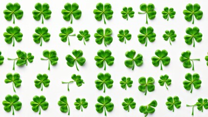 Abstract Shamrock Pattern - Clean White Background - AI Art