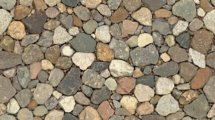 Seamless Texture of Natural Stones Pebbles and Rocks Background