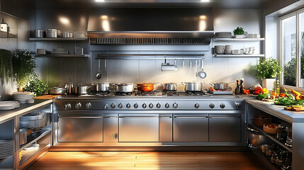 Modern Kitchen Design Showcases Sleek Appliances and Organization