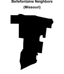 Bellefontaine Neighbors (Missouri) blank outline map