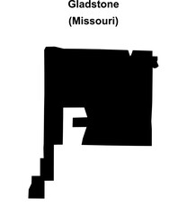 Gladstone (Missouri) blank outline map