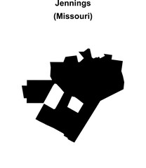 Jennings (Missouri) blank outline map