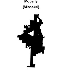 Moberly (Missouri) blank outline map