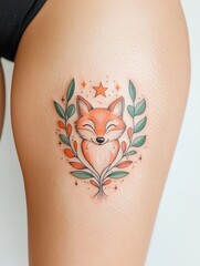 Cosmic Wolf Tattoo: Starry Fur Blend