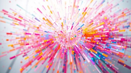 Abstract White Backgrounds - Dynamic Color Explosion