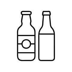 beer bottle icon, drinks line art, drinks vector - simple black line art icon of beer bottle perfect for logos, and drinks-themed designs.