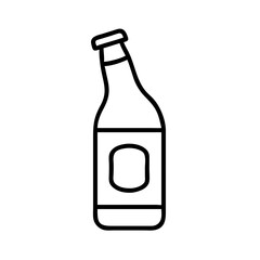 beer bottle icon, drinks line art, drinks vector - simple black line art icon of beer bottle perfect for logos, and drinks-themed designs.