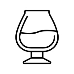 brandy snifter icon, drinks line art, drinks vector - simple black line art icon of brandy snifter perfect for logos, and drinks-themed designs.