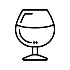 brandy snifter icon, drinks line art, drinks vector - simple black line art icon of brandy snifter perfect for logos, and drinks-themed designs.