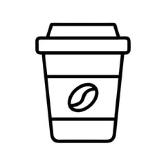 coffee cup icon, drinks line art, drinks vector - simple black line art icon of coffee cup perfect for logos, and drinks-themed designs.