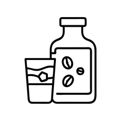 cold brew coffee icon, drinks line art, drinks vector - simple black line art icon of cold brew coffee perfect for logos, and drinks-themed designs.