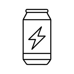 energy drink can icon, drinks line art, drinks vector - simple black line art icon of energy drink can perfect for logos, and drinks-themed designs.