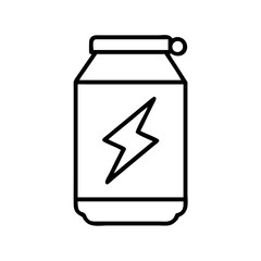 energy drink can icon, drinks line art, drinks vector - simple black line art icon of energy drink can perfect for logos, and drinks-themed designs.