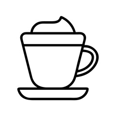 espresso cup icon, drinks line art, drinks vector - simple black line art icon of espresso cup perfect for logos, and drinks-themed designs.