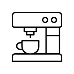 espresso machine icon, drinks line art, drinks vector - simple black line art icon of espresso machine perfect for logos, and drinks-themed designs.