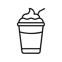 frappuccino icon, drinks line art, drinks vector - simple black line art icon of frappuccino perfect for logos, and drinks-themed designs.