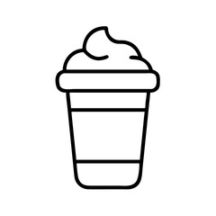 frappuccino icon, drinks line art, drinks vector - simple black line art icon of frappuccino perfect for logos, and drinks-themed designs.